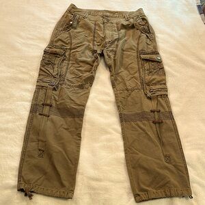 F.U.S.A.I Jeans/Cargos W34 L32 Army Green/Brown tint